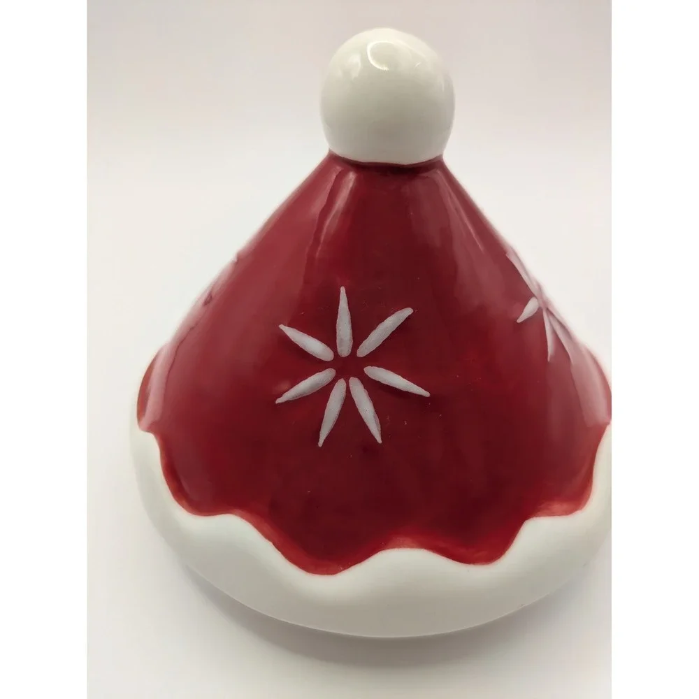 Johanna Parker Magenta Carnival Cottage Santa Claus Canister Cookie Jar Ceramic